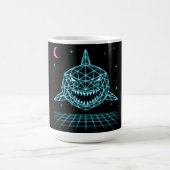 Neon Shark Synthwave - Retro Ocean Predator Kaffeetasse (Mittel)