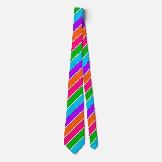 Neon Sherbet Stripes Neck Tie Krawatte (Vorderseite)