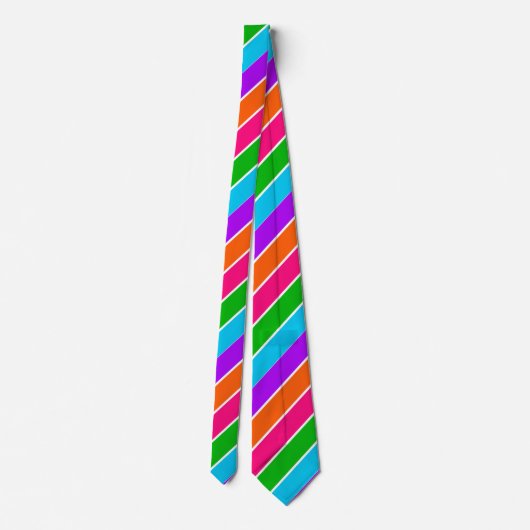 Neon Sherbet Stripes Neck Tie Krawatte (Rückseite)