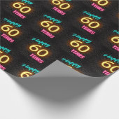 Neon Sign auf Brick für 60. Geburtstag Geschenkpapier (Ecke)