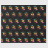 Neon Sign auf Brick für 65. Geburtstag Geschenkpapier (Flach)