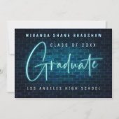 Neon Sign Blue Graduate Foto Backer Ankündigung (Vorderseite)