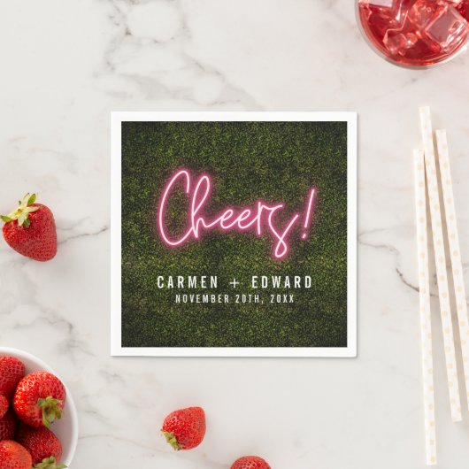 Neon Sign Cheers Wedding Serviette (Beispiel)