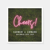 Neon Sign Cheers Wedding Serviette (Vorderseite)
