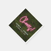 Neon Sign Cheers Wedding Serviette (Ecke)