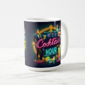 Neon Sign Cocktail Hour Couple aus dem Mittelalter Kaffeetasse (VorderseiteRechts)