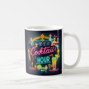 Neon Sign Cocktail Hour Couple aus dem Mittelalter Kaffeetasse