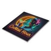 Neon Sign Cocktail Hour Woman Mitte des Jahrhunder Fliese (Seite)