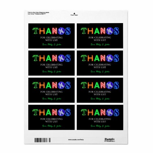 Neon Sign Glow im Dunklen Party Danke Geschenk (Vorne)