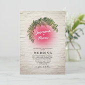 Neon Sign Inspiriert Hochzeit Einladung (Stehend Vorderseite)