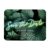 Neon Sign Modern Tropical Save the Date Magnet (Horizontal)