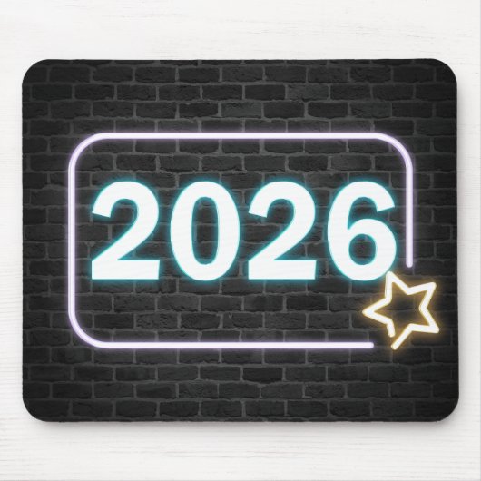 Neon Sign On Brick for 2026 Mousepad (Vorne)