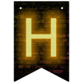 Neon Sign on Brick für 40. Geburtstag Wimpelkette (Zweite Fahne)