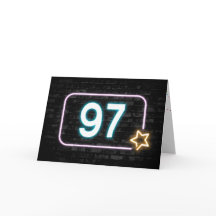 Neon Sign On Brick Wall 97. Geburtstag