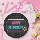 Neon Sign on Brick Wall Paper Plate Pappteller (Party)