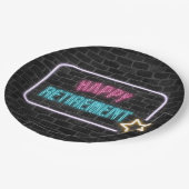 Neon Sign on Brick Wall Paper Plate Pappteller (Schrägansicht)