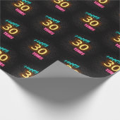 Neon Sign on Brick zum 30. Geburtstag Geschenkpapier (Ecke)