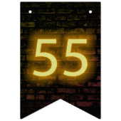 Neon Sign on Brick zum 55. Geburtstag Wimpelkette (Erste Fahne)