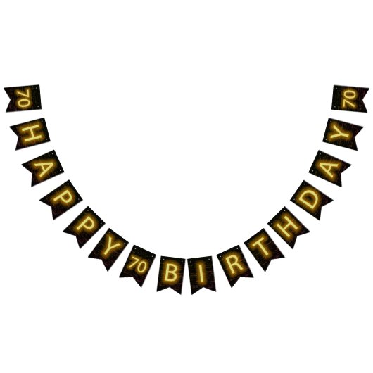 Neon Sign on Brick zum 70. Geburtstag Wimpelkette (Alle)