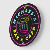 Neon Sign Personalisiert Coffee Bar Große Wanduhr (Winkel)