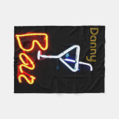 Neon Sign Print Bar Mancave Fleece Blanket (Vorderseite (Horizontal))