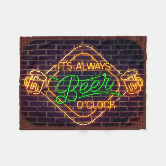 Neon Sign Print BEER Mancave Fleece Blanket (Vorderseite (Horizontal))