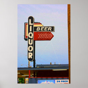 Neon Sign Print Poster