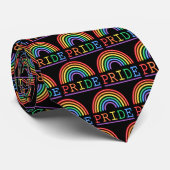 Neon Sign Rainbow Pride Pattern Krawatte (Gerollt)