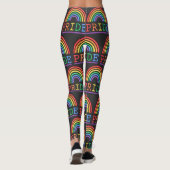 Neon Sign Rainbow Pride Pattern Leggings (Rückseite)
