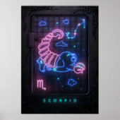 Neon Sign Scorpio Poster (Vorne)