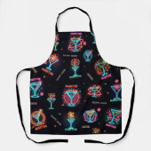 Neon Sign Space Age AtomMartini Cocktails Print Schürze (Vorderseite)