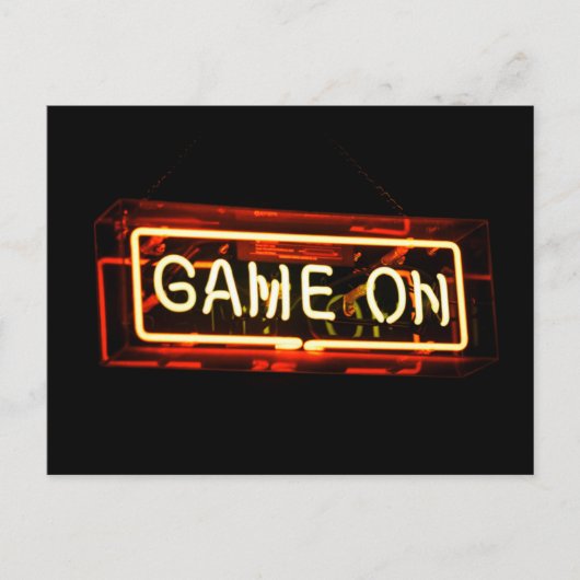 Neon Sign Sports Gaming Gamer Postkarte (Vorderseite)