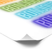 Neon Sign Style Bonjour Wiederholung Regenbogen Dr Fotodruck (Ecke)