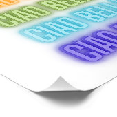 Neon Sign Style Ciao Bella Wiederholung Regenbogen Fotodruck (Ecke)