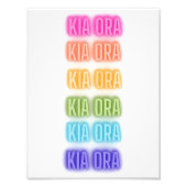 Neon Sign Style Kia Ora Wiederholung Regenbogen Dr Fotodruck (Vorne)