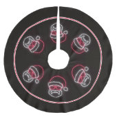 Neon Sign Style Santa in Sonnenbrille Polyester Weihnachtsbaumdecke (Vorderseite)