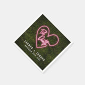 Neon Sign Til Death Heart Wedding Serviette (Ecke)