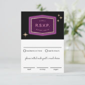 Neon Sign Vegas Wedding RSVP mit Essensauswahl (Stehend Vorderseite)