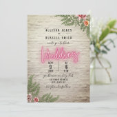 Neon Sign White Brick Botanische Hochzeit Einladung (Stehend Vorderseite)