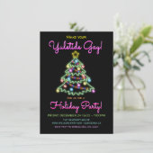 Neon Sign Yuletide Gay Holiday Weihnachts-Party Einladung (Stehend Vorderseite)