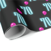 Neon Sign zum 70. Geburtstag mit Balloon Geschenkpapier (Rolleneckpunkt)