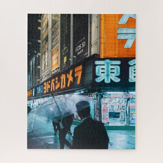 Neon Signs bei Nacht in Tokio Japan Puzzle (Vertikal)