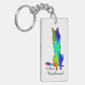 Neon Silken Windhound Schlüsselanhänger (Vorderseite links)