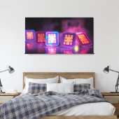Neon-SIM-Raster Leinwanddruck (Insitu (Schlafzimmer))