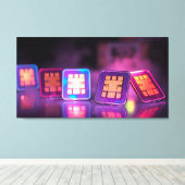 Neon-SIM-Raster Leinwanddruck (Insitu (Holzboden))