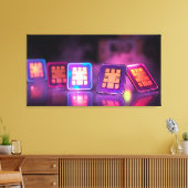 Neon-SIM-Raster Leinwanddruck (Insitu (Wohnzimmer))