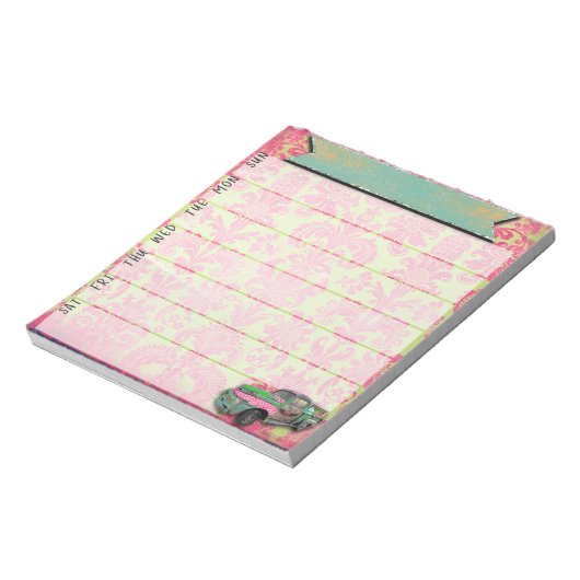 Neon Sinti und Roma Weekly Planner Notepad Notizblock (Rotiert)