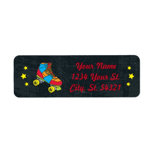 Neon Skate Party Address Labels (Vorne)
