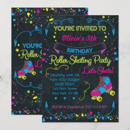 Neon, Skate-Party Einladungen