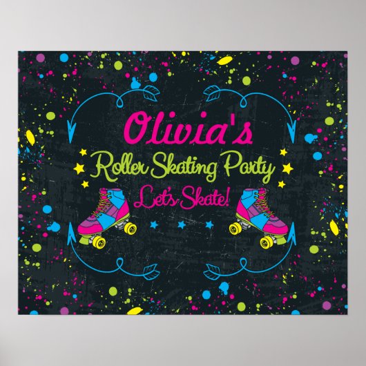 Neon Skate Party Poster (Vorne)